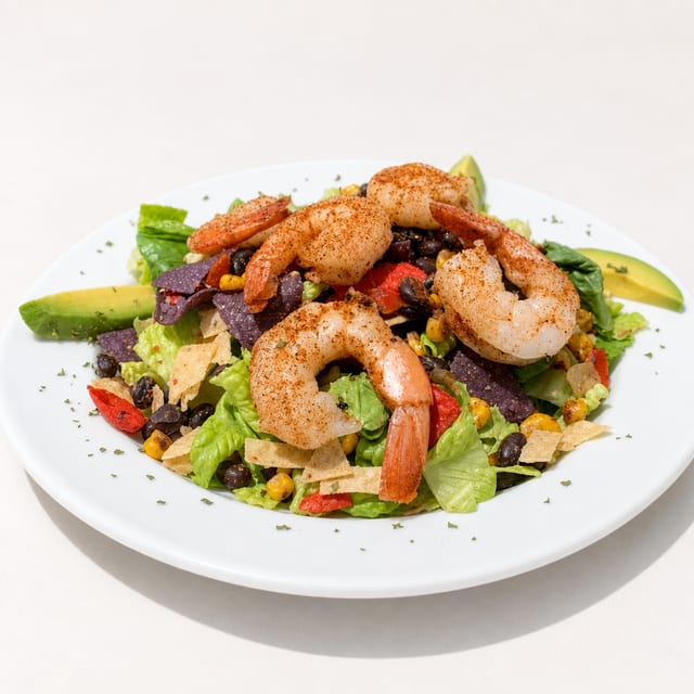 Southwestern Salad - Cajun Shrimp.